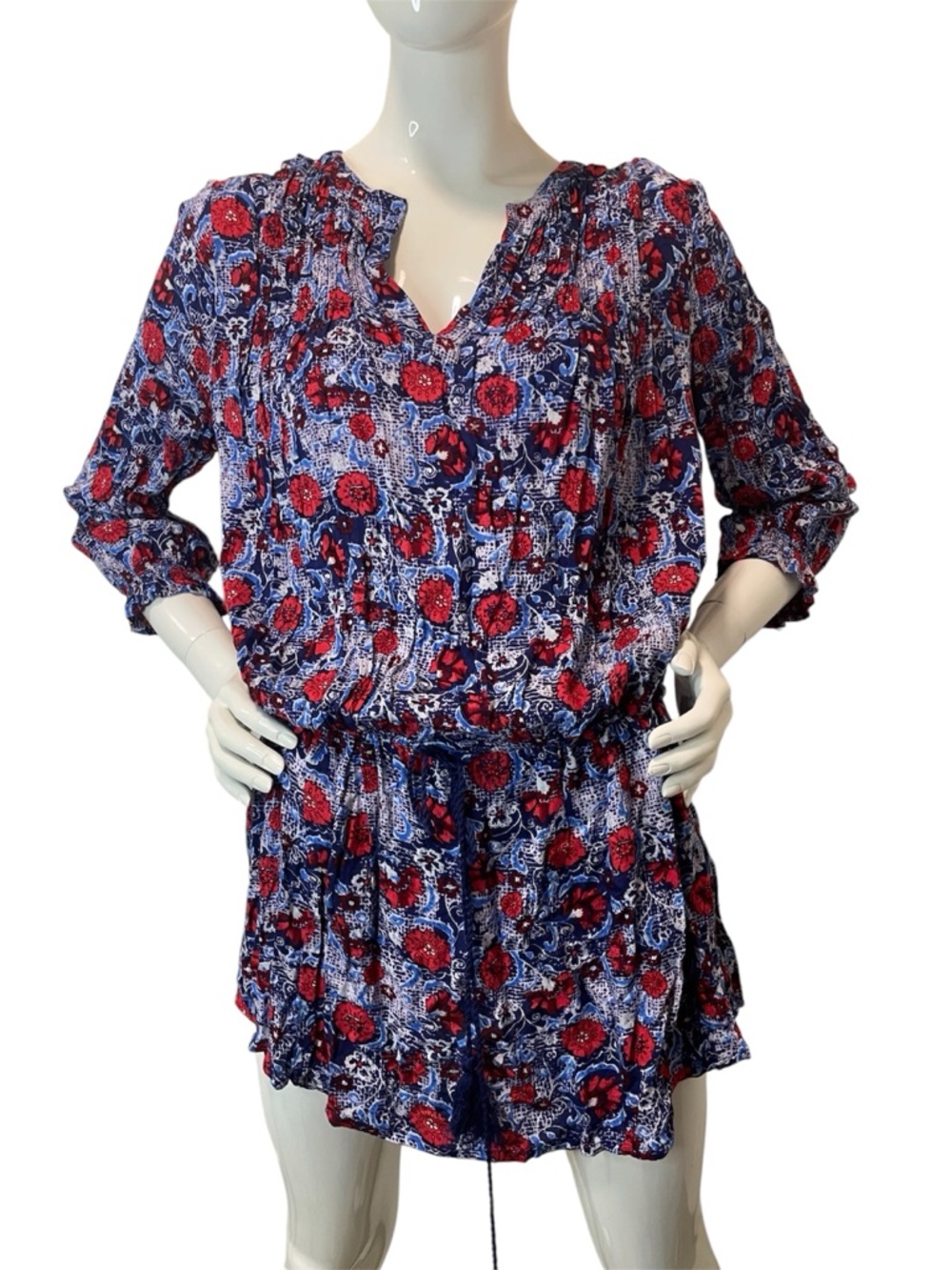 Forever 21 Red and Blue Floral Tunic